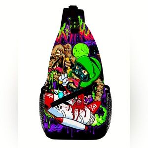 Goth Cartoon Mini Sling Crossbody Backpack Goth New